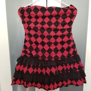 Checkered Strapless Dress Size Medium